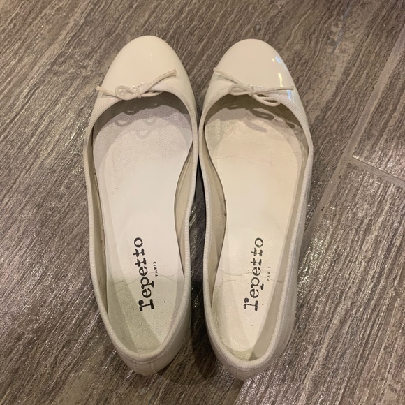 Repetto Paris white patent ballerina flats - Picture 1 of 5
